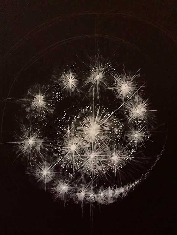 Liz Downing drawing,  Gathering Stars