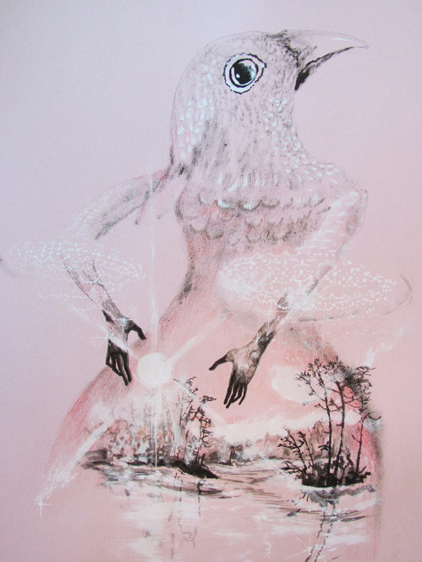 Liz Downing drawing, Morning Mother