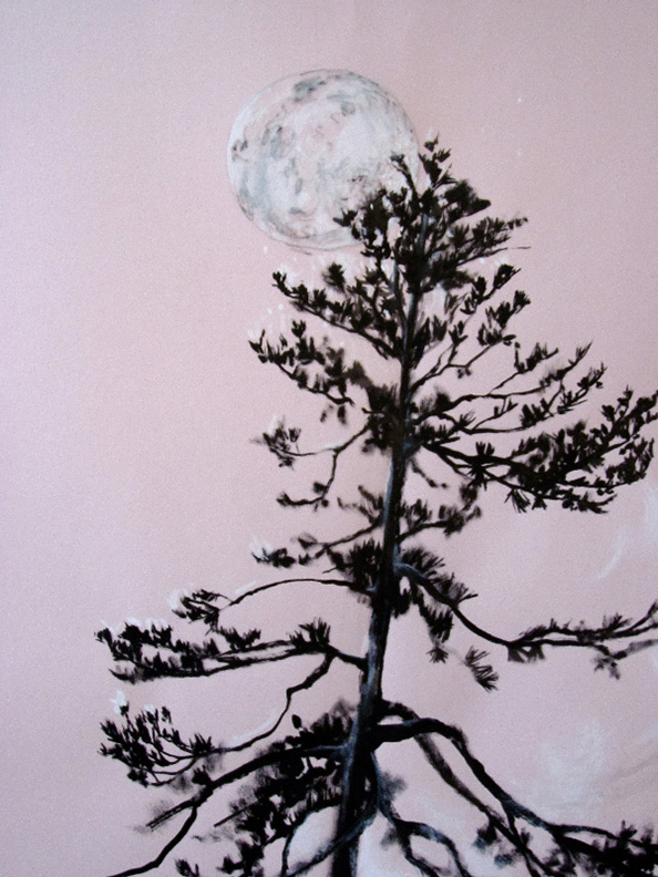 Liz Downing drawing, Weight Of A Lacy Moon