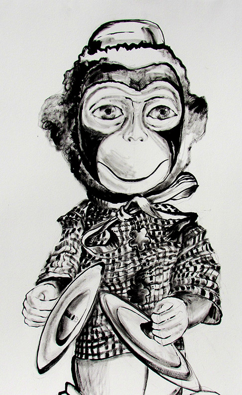 Liz Downing | The Living Stuffed Animal Drawing Series | Wind Up Toy Monkey Liz Downing | The Living Stuffed Animal Drawing Series | Wind Up Toy Monkey